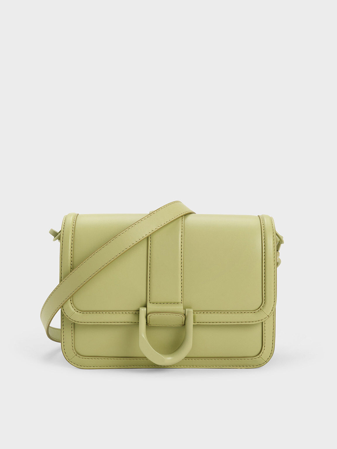 Gabine Leather Crossbody Bag, Green, hi-res