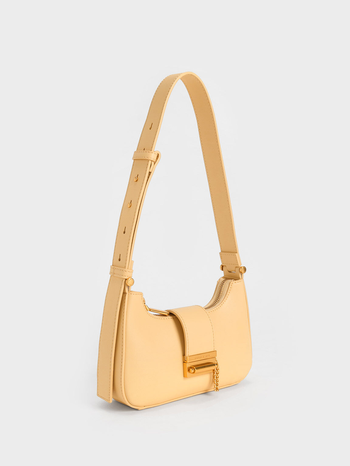 Beige Metallic Accent Belted Bag CHARLES KEITH CA