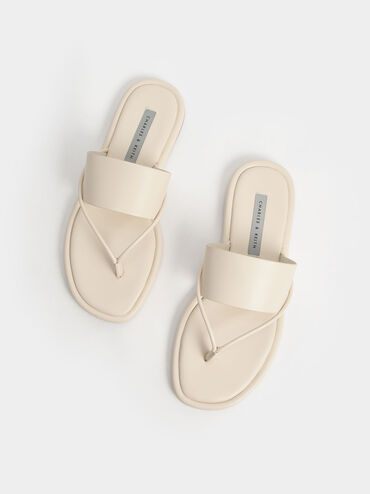 Padded Thong Sandals, Chalk, hi-res