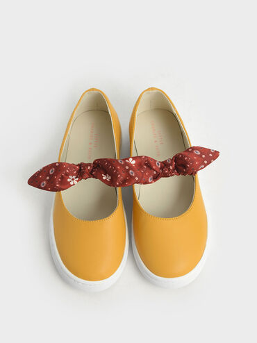 Girls' Bandana Print Slip-On Sneakers, Yellow, hi-res