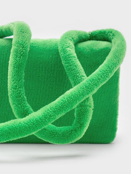 Loey 毛巾布肩背包, 綠色, hi-res
