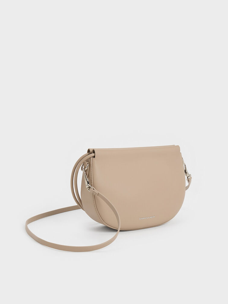 Bolso curvo Elora con asa superior, Gris pardo, hi-res