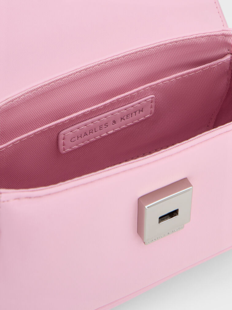Sammie Knotted-Handle Front-Flap Bag, Bubble Gum Pink, hi-res