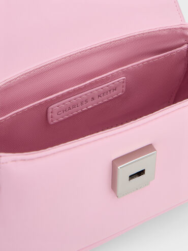 Sammie Knotted-Handle Front-Flap Bag, Bubble Gum Pink, hi-res