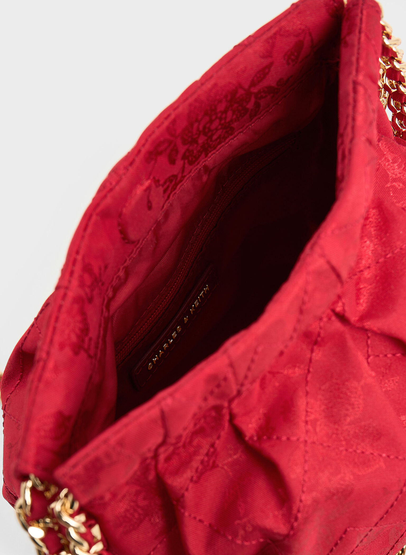 Duo Jacquard Chain-Handle Two-Way Backpack, Crimson Red, hi-res