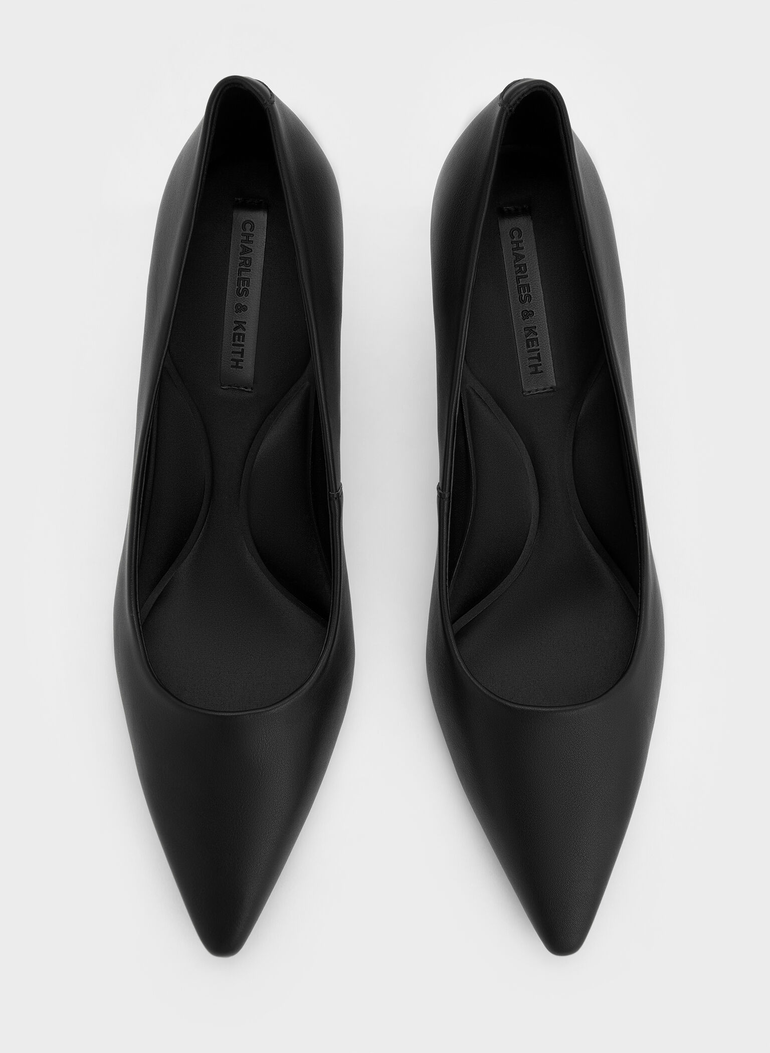 Emmy Pointed Kitten Heel Pumps, Black, hi-res