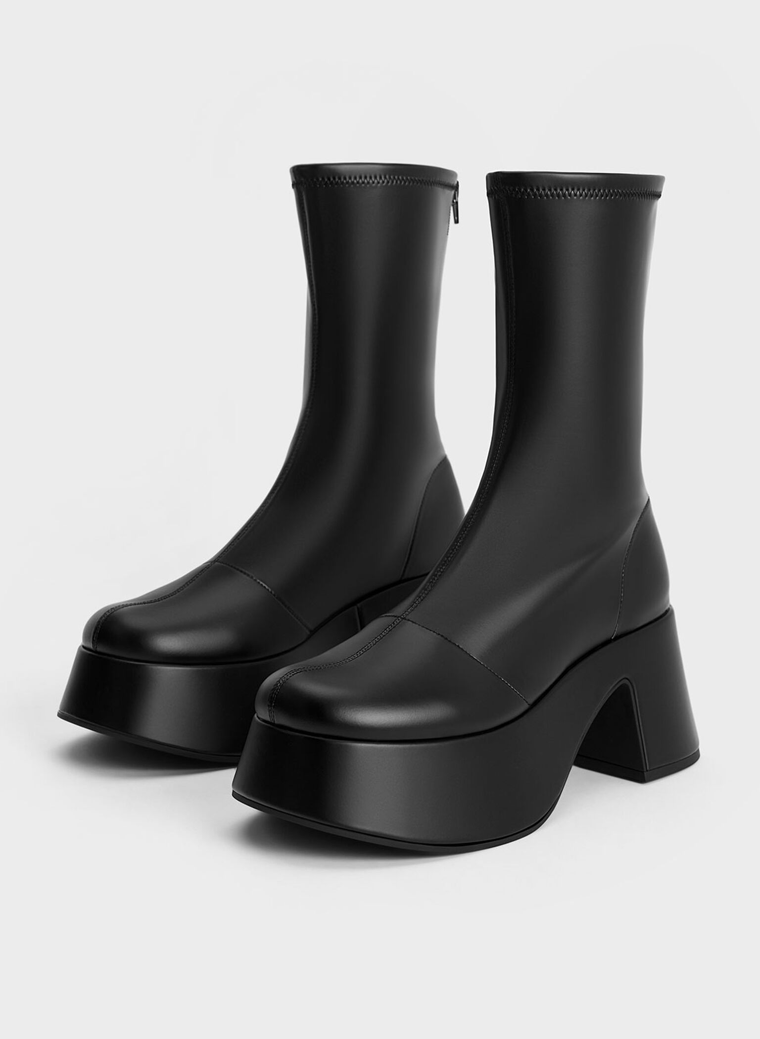 Botines de plataforma Rubina, Negro pulido, hi-res