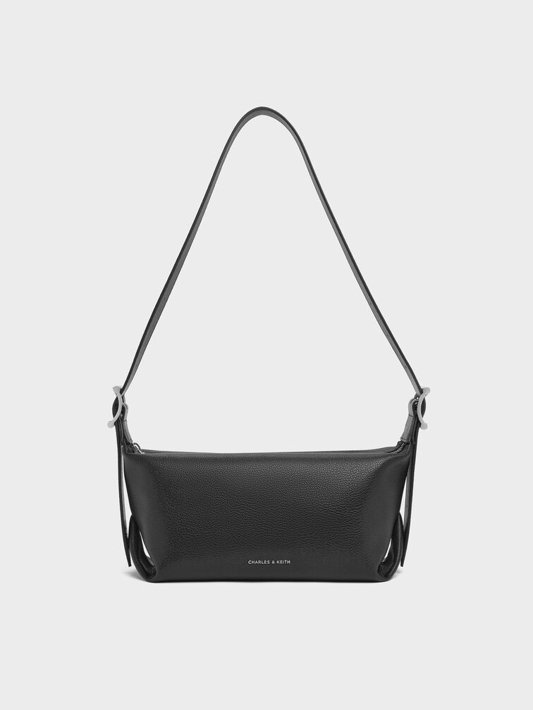 Larsen Buckle-Strap Slouchy Shoulder Bag, Noir, hi-res