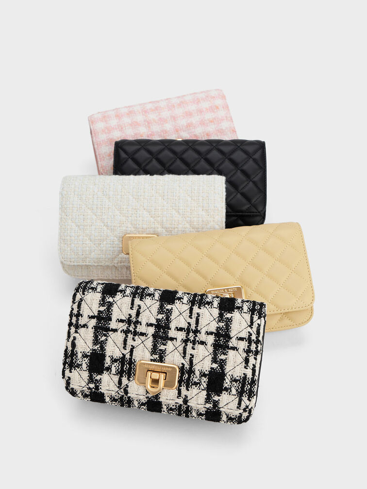 Cressida Tweed Push-Lock Clutch, Multi, hi-res