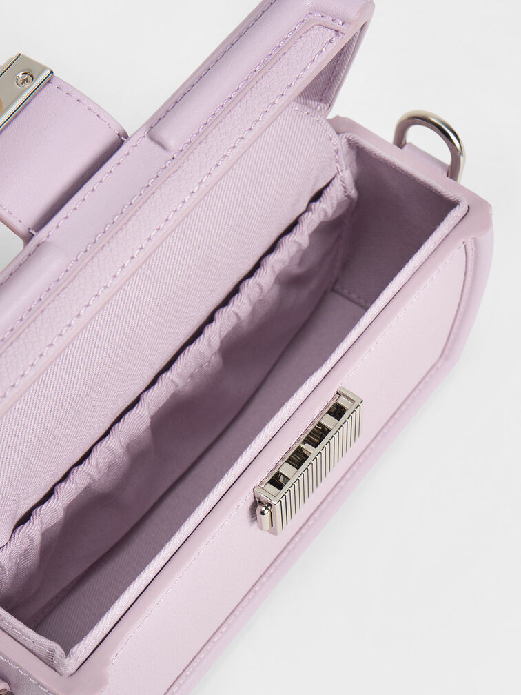 Leona Belted Geometric Clutch, Lilac, hi-res