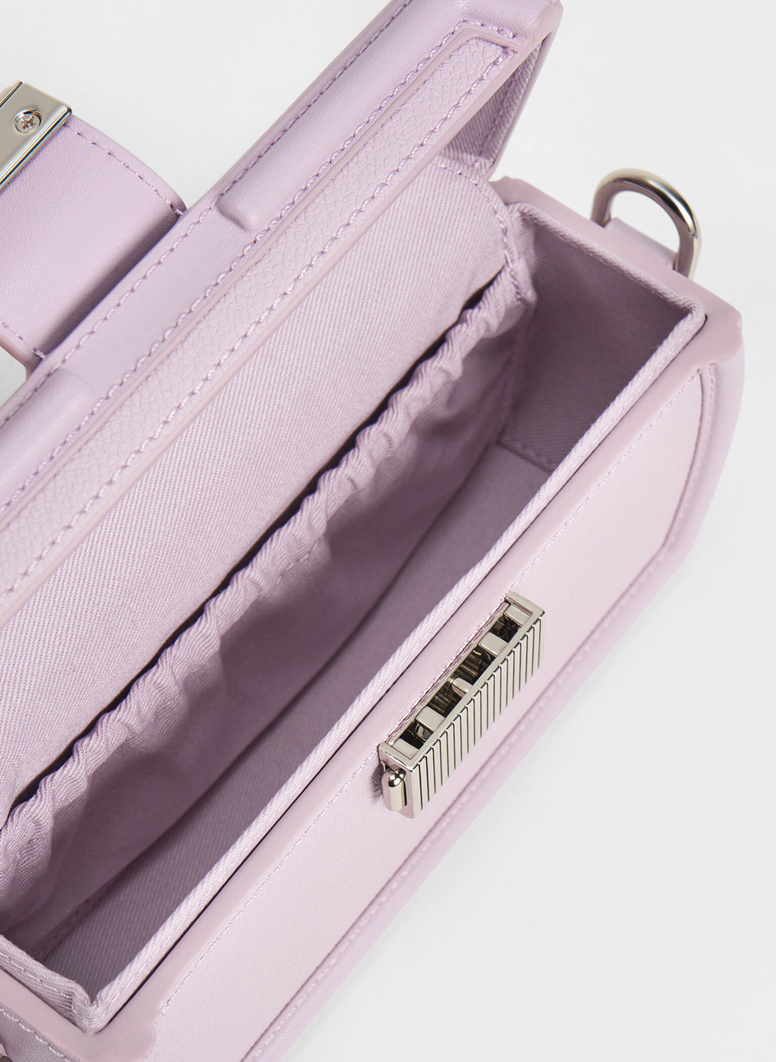 Bolso Clutch Geométrico Leona con Cinturón, Lila, hi-res