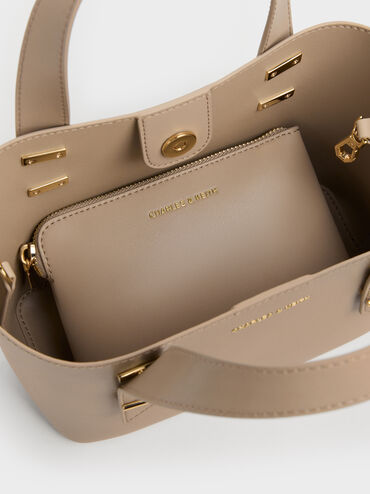 Shania 兩用托特包, 灰褐色, hi-res