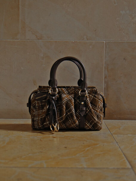 Britton Checkered Top Handle Tote Bag, Multi, hi-res