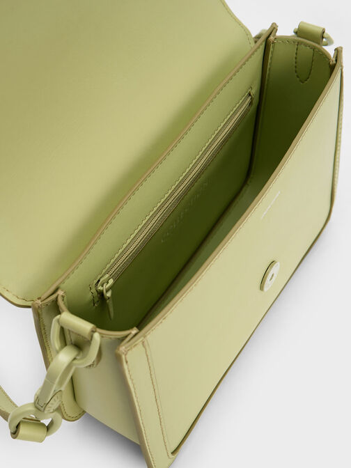 Gabine Leather Crossbody Bag, Green, hi-res