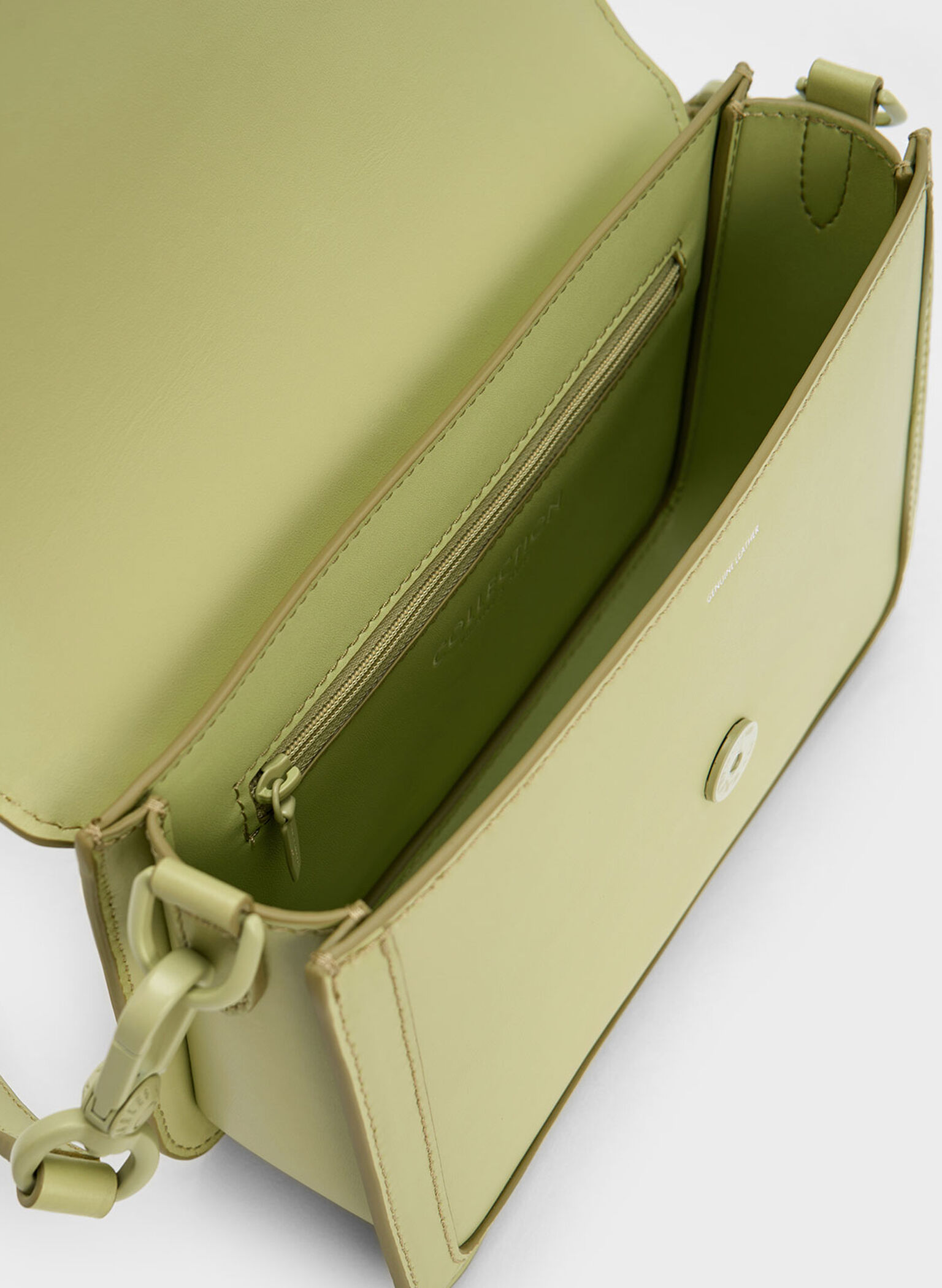 Gabine Leather Crossbody Bag, Green, hi-res