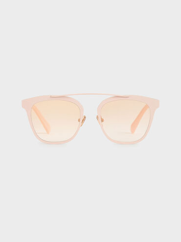 Metal Frame Sunglasses, Pink, hi-res