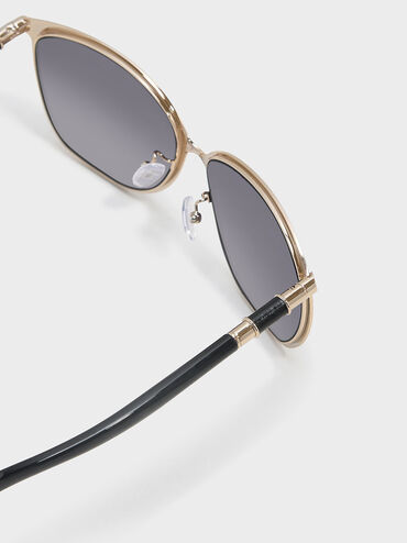Oversized Square Sunglasses, Black, hi-res
