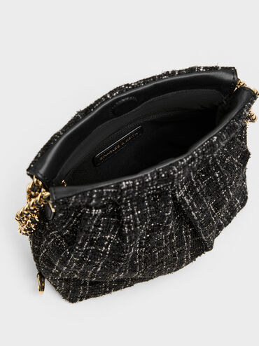 Duo 小型毛呢肩背包, 黑色毛呢, hi-res