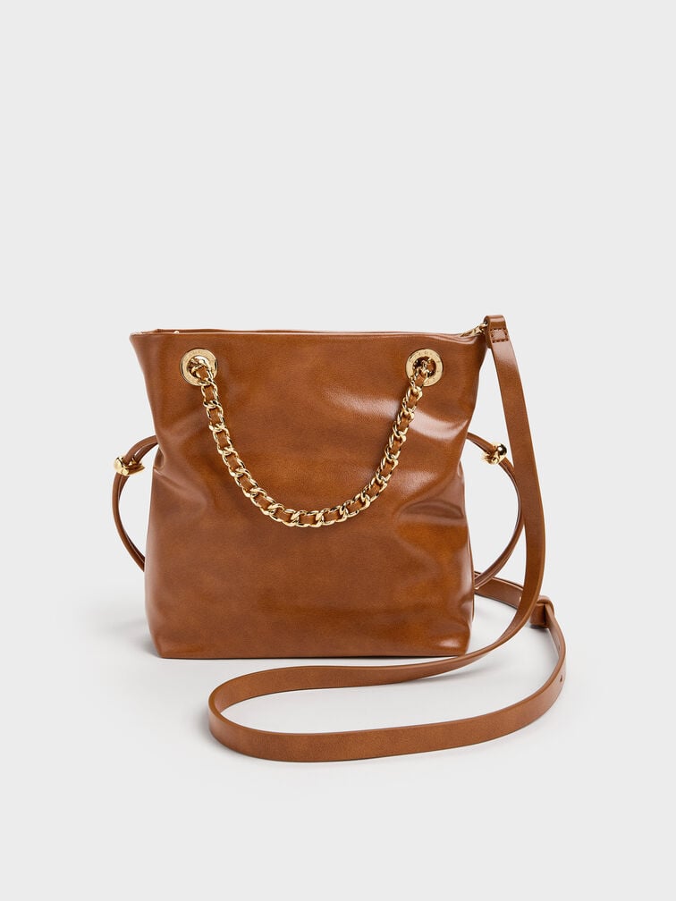 Arya Braided-Strap Crossbody Bag, Distressed Tan, hi-res
