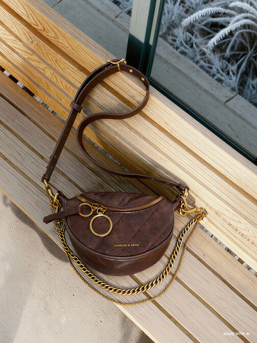 Philomena Half-Moon Crossbody Bag, Distressed Coffee, hi-res