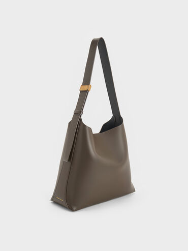 Bolso hobo grande Edna, Gris pardo, hi-res