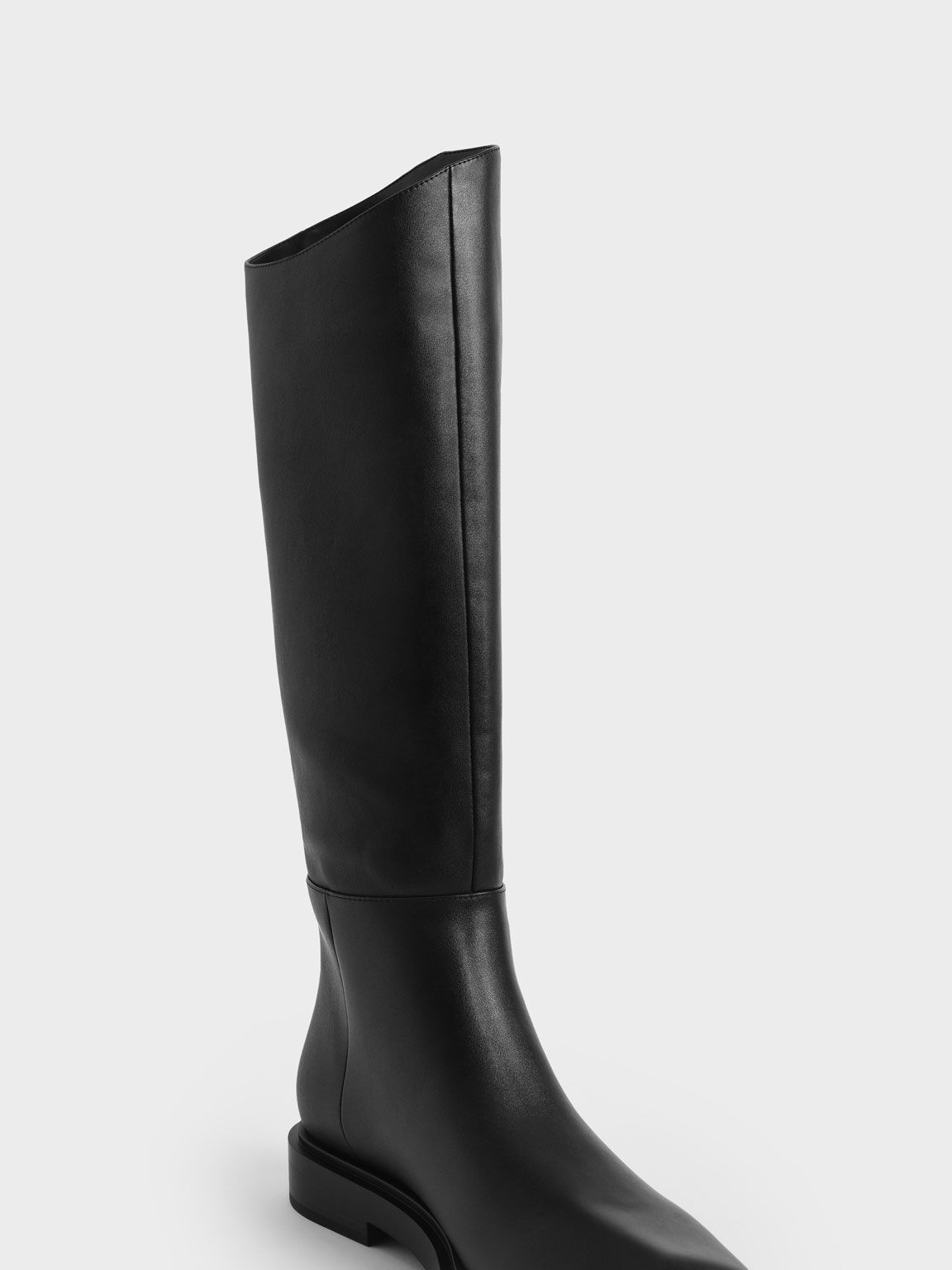 Square Toe Knee High Boots, Black, hi-res