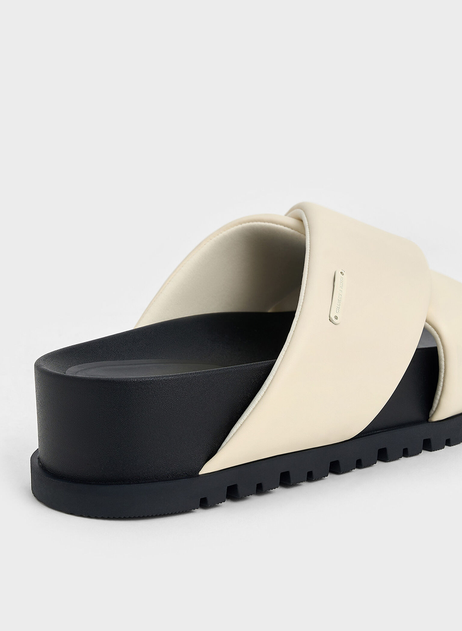 Sandalias planas con tiras cruzadas, Blanco tiza, hi-res