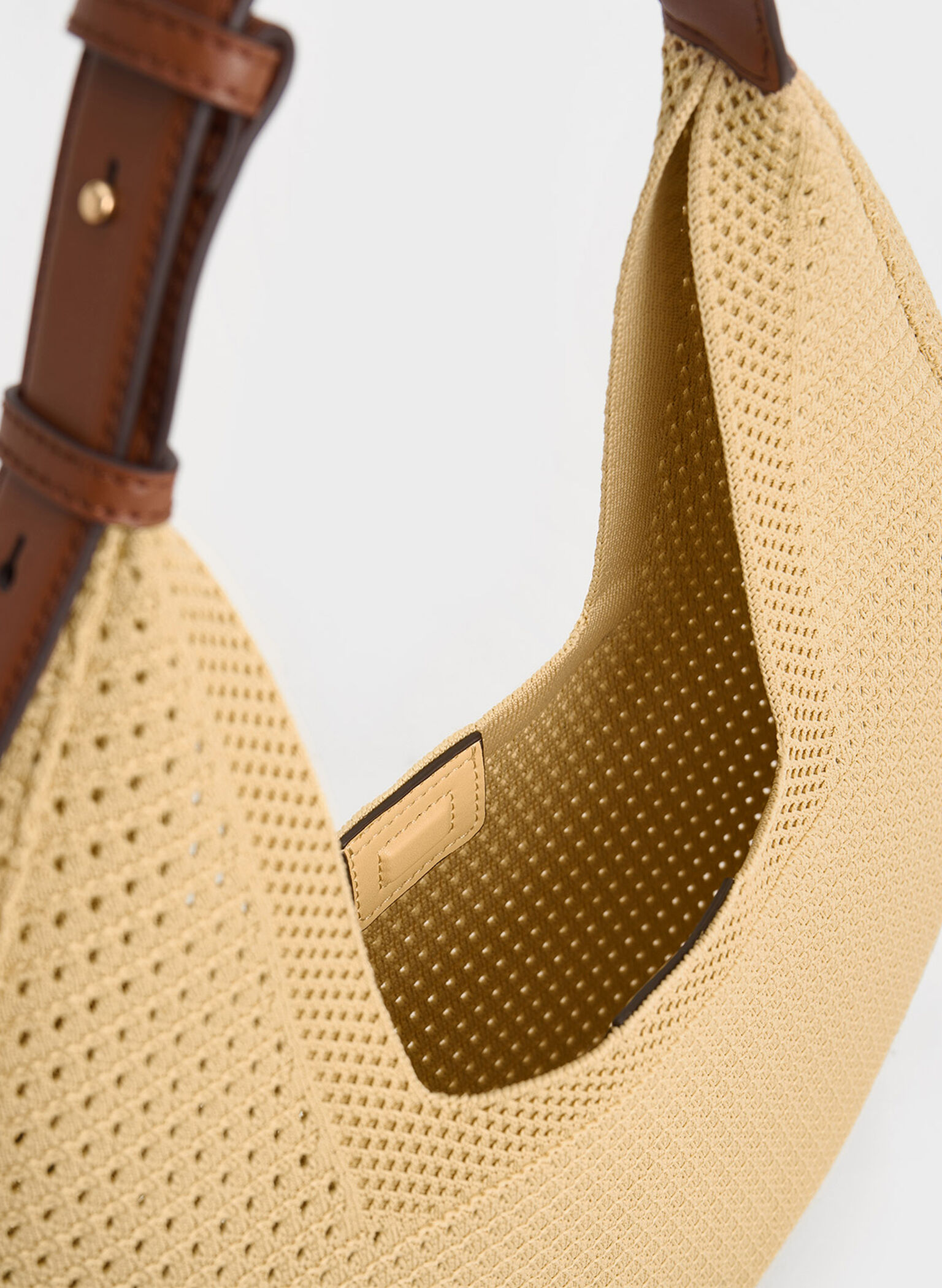 Ida Knitted Hobo Bag, Beige, hi-res