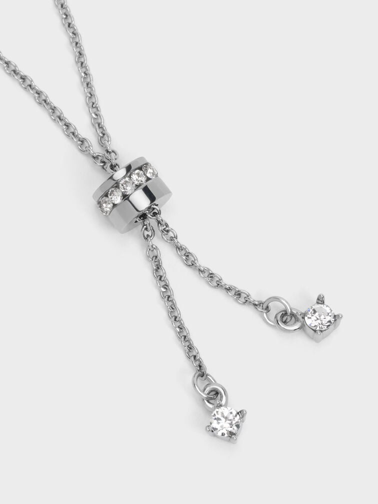 Everest Crystal Star Necklace, Silver, hi-res