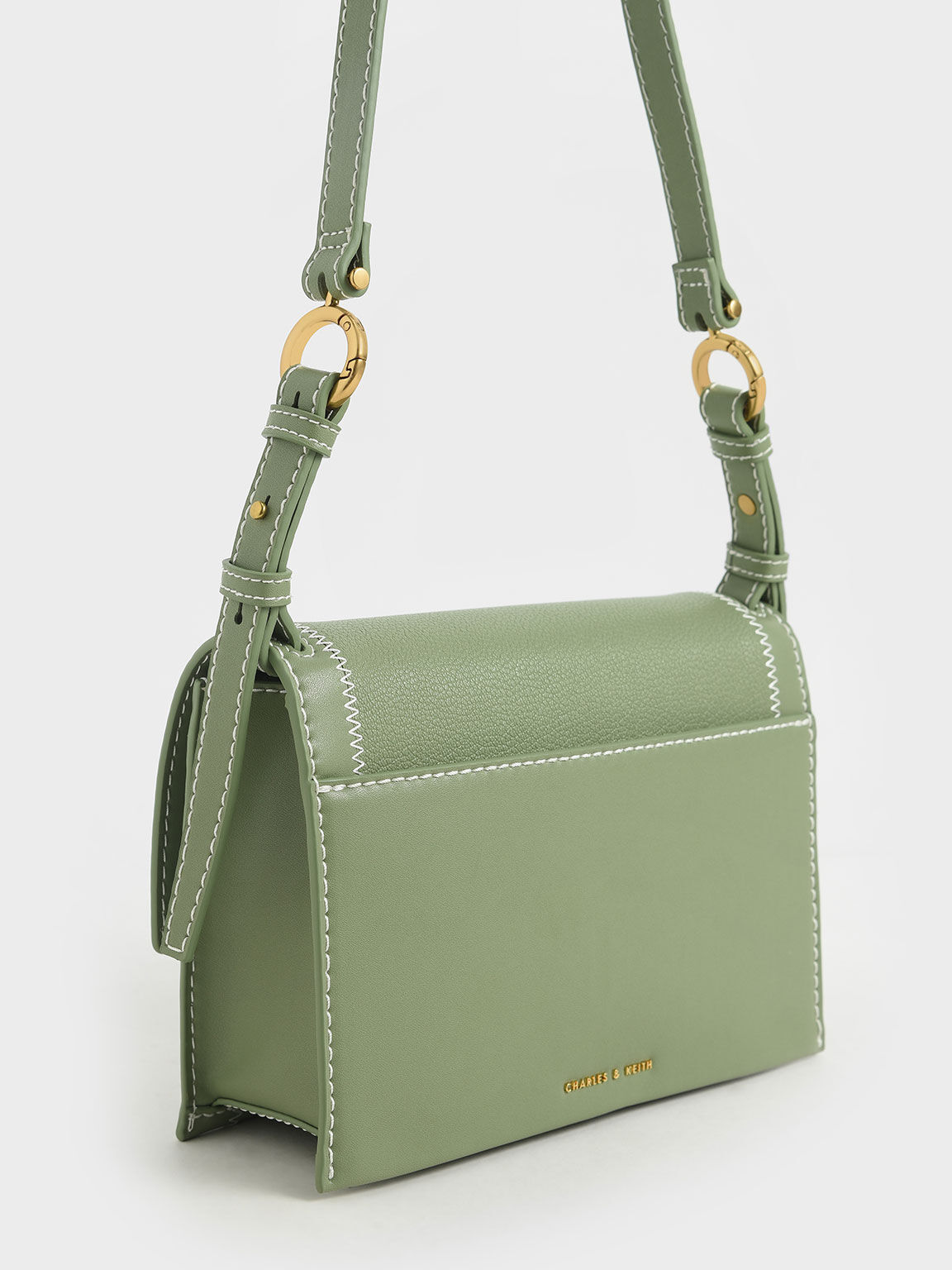 Turn-Lock Chain Handle Bag, Sage Green, hi-res