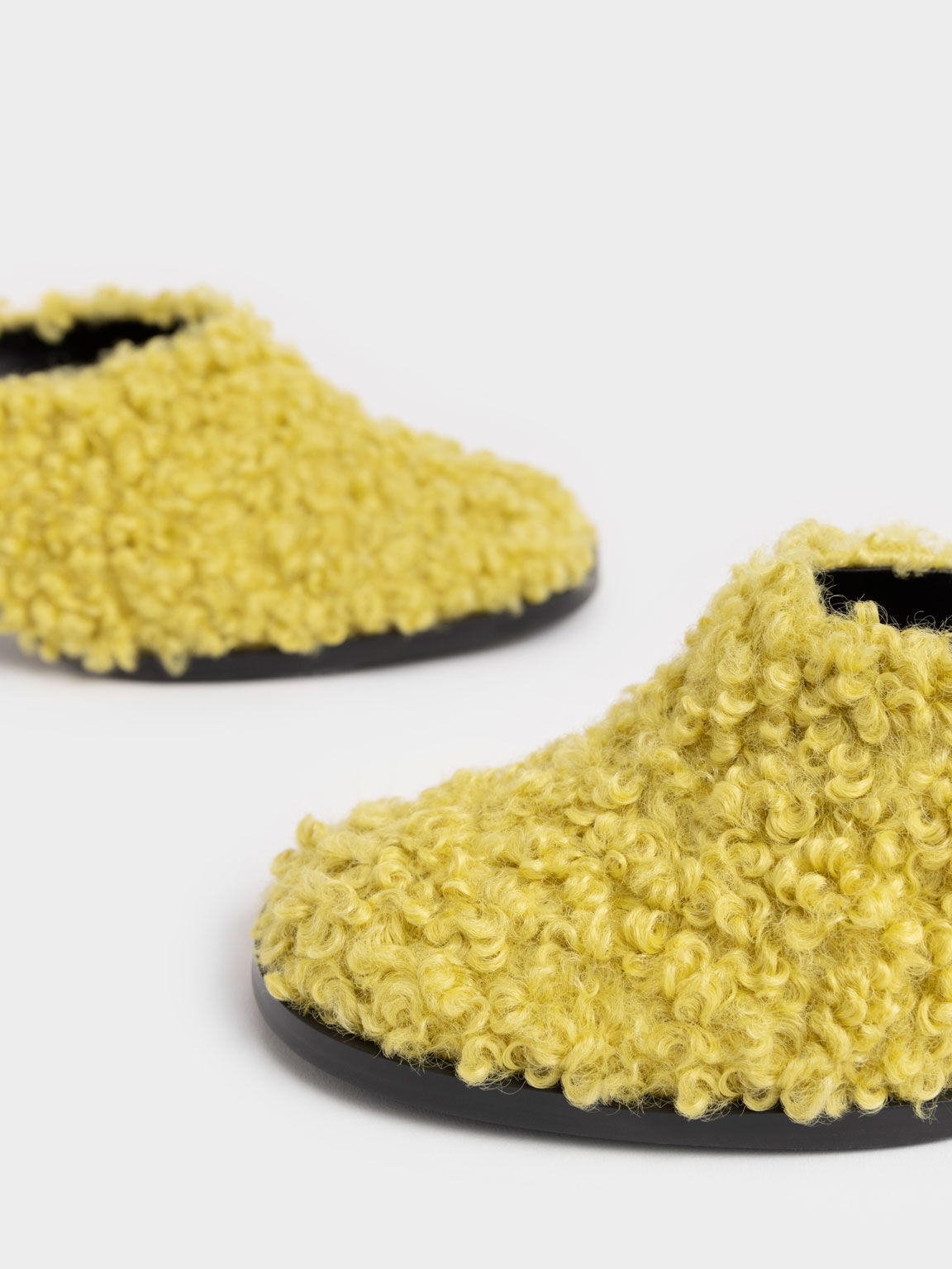 Mules Medina Furry Tacón Cilíndrico, Amarillo, hi-res