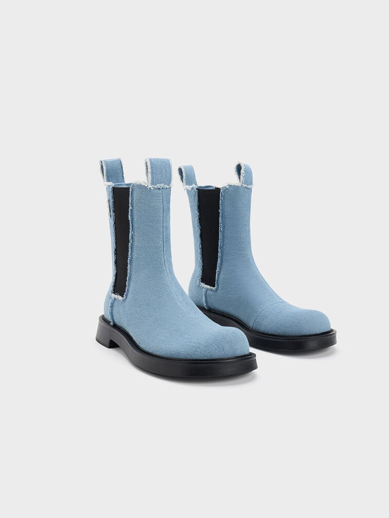 Bryn Denim Chelsea Boots, Light Blue, hi-res