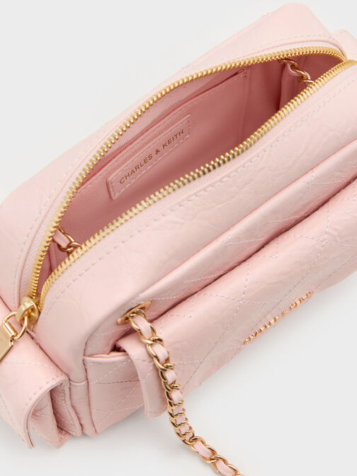 Duo Quilted Crossbody Bag, Soft Pink, hi-res