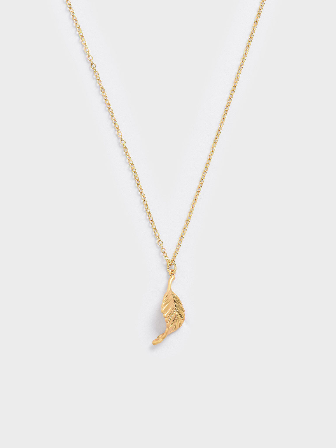 White gold on sale leaf necklace
