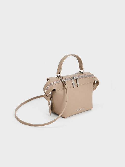 Aurelie Knotted Top Handle Bag, Taupe, hi-res