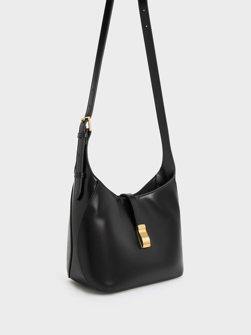 Bolso Wisteria con tira tipo cinturón, Negro, hi-res