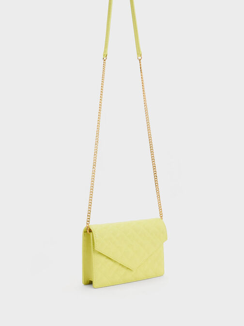 Duo Quilted Envelope Clutch, Butter, hi-res
