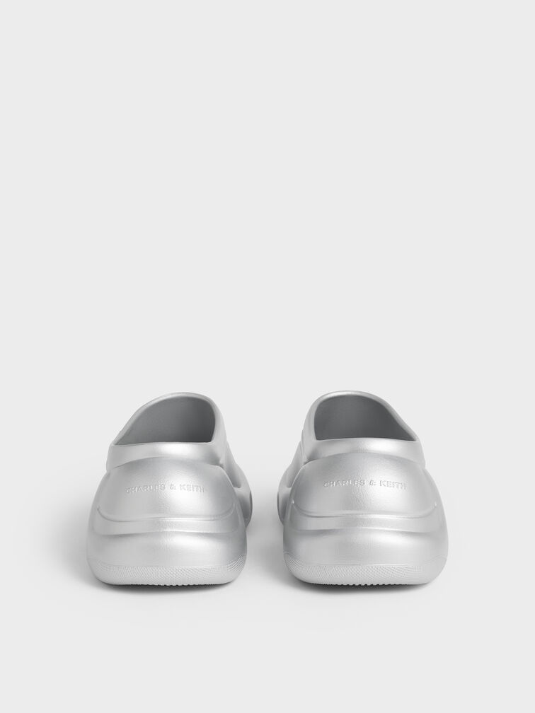 Eva Sculptural Platform Sandals, Silver, hi-res
