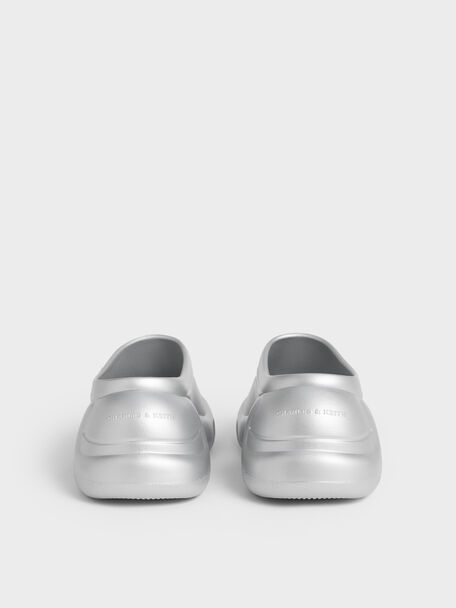 Eva Sculptural Platform Sandals, Silver, hi-res