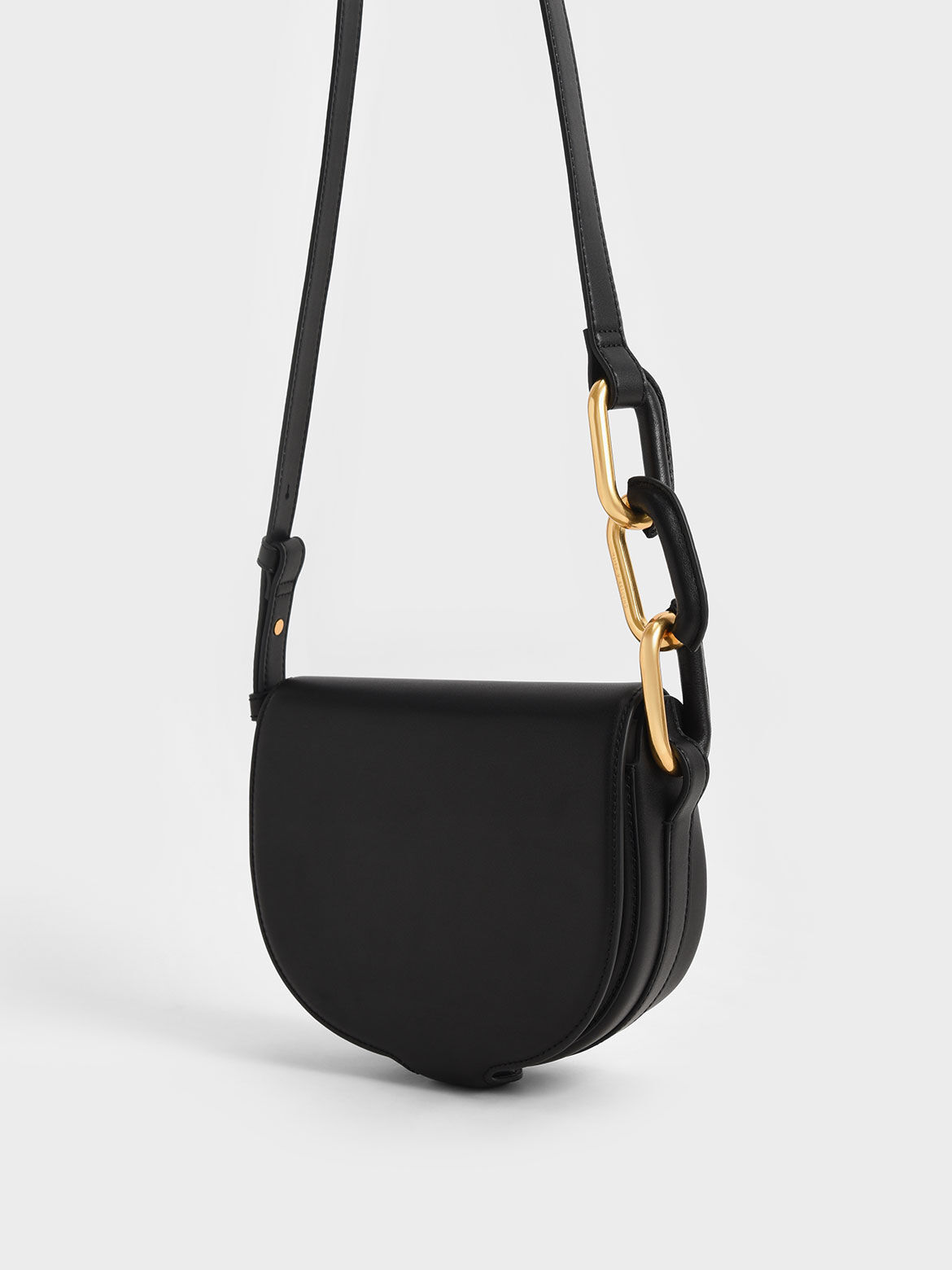 Kora Saddle Crossbody Bag - Black