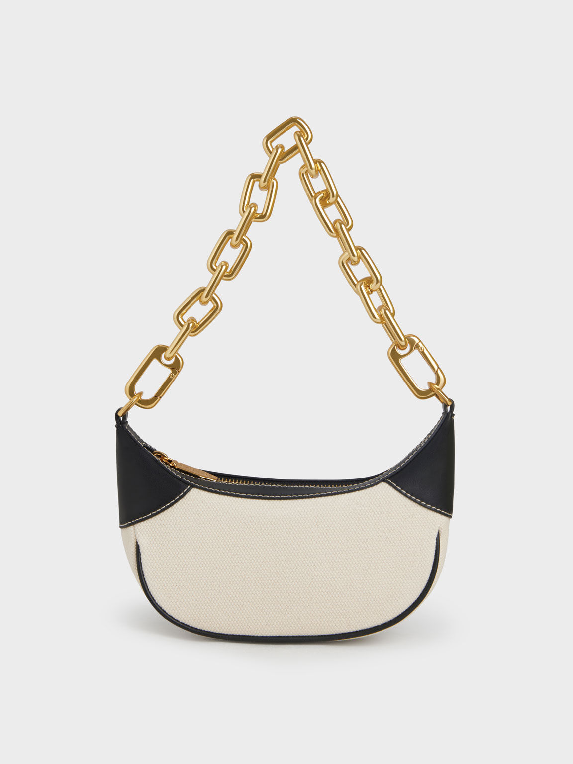 Shalia Canvas Chain-Handle Moon Bag, Multi, hi-res