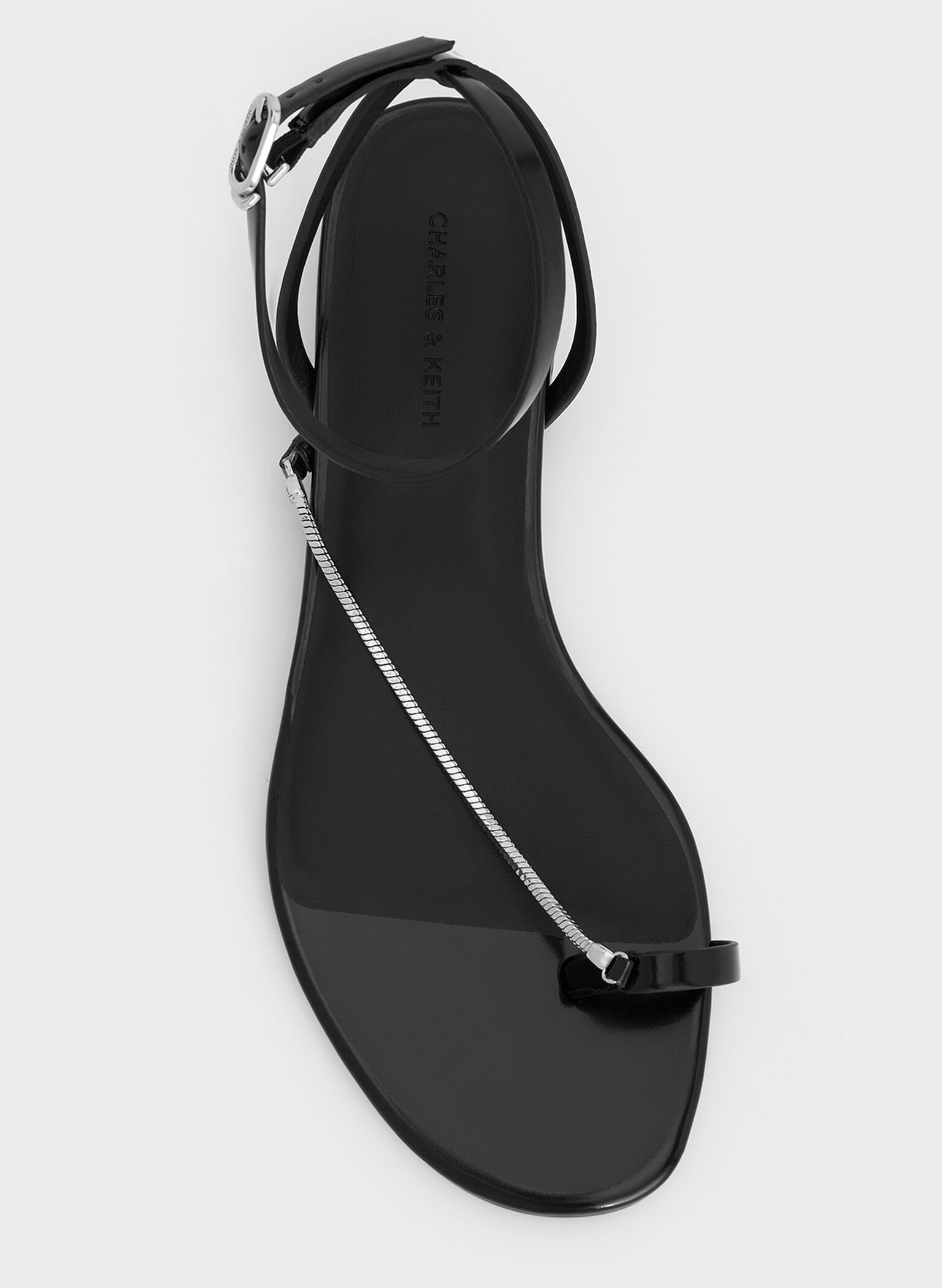 Chain-Strap Toe-Ring Sandals, Black Box, hi-res