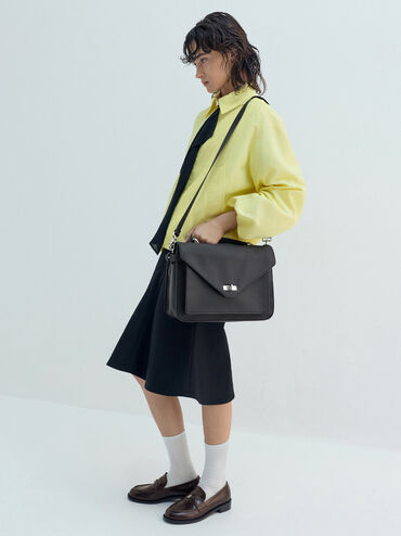 Chance Turn-Lock Top-Handle Bag, Noir, hi-res