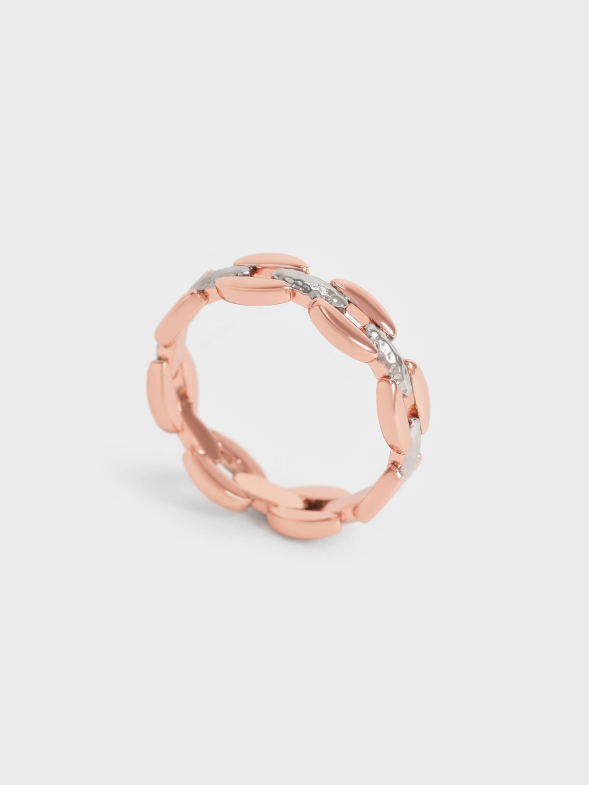 串鍊造型戒指, 玫瑰金, hi-res