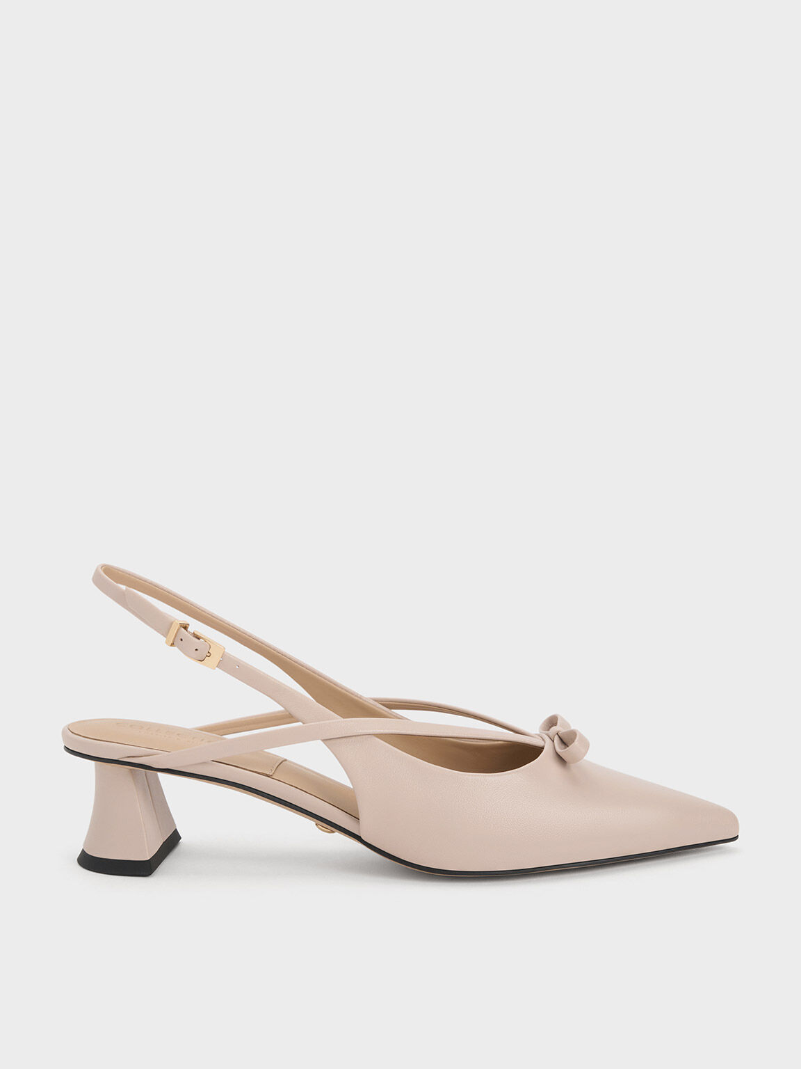 Charles & Keith Studded Slingback Pumps in White | Lyst