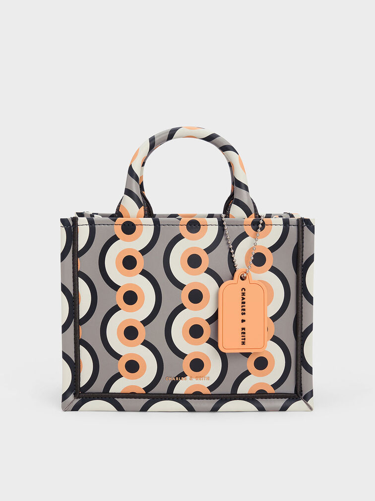 Mini Jump Print Tote Bag, Taupe, hi-res
