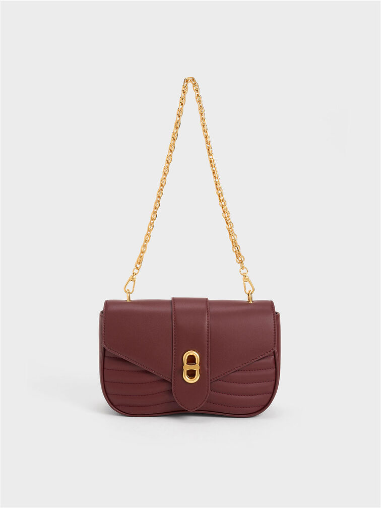 Aubrielle Panelled Crossbody Bag, Dark Chocolate, hi-res