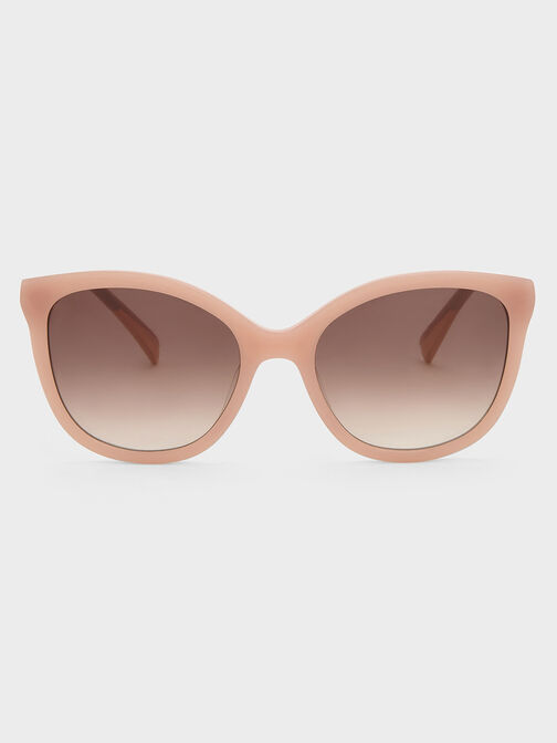 Recycled Acetate Oval Sunglasses, Pink, hi-res