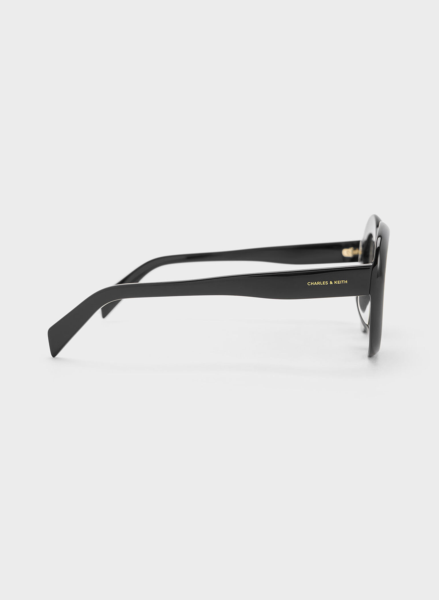 Recycled Acetate Cateye Sunglasses, Black, hi-res