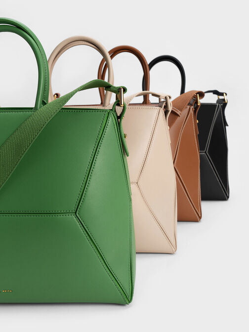 Nasrin Geometric Tote Bag, Beige, hi-res